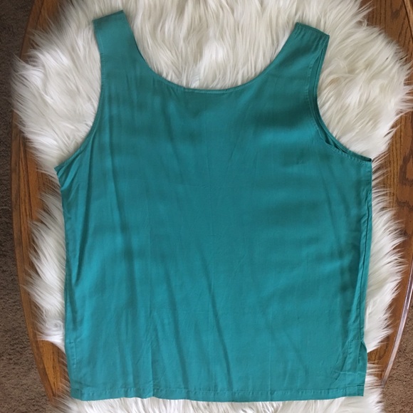 ✨RESERVED!✨WILD THING Sleeveless Teal Tank Blouse - Picture 3 of 7